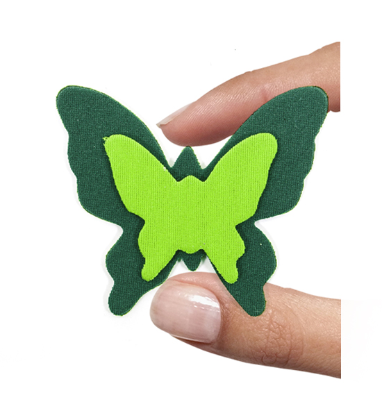 (1 pezzo) Sagoma in neoprene "Farfalla" - Verde e verdone - Clicca l'immagine per chiudere